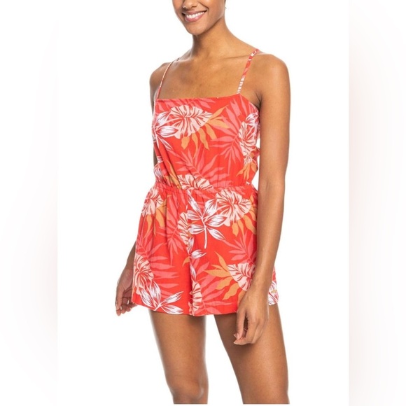 Roxy On Way Love Romper Hibiscus Seaside Tropics - Picture 1 of 7